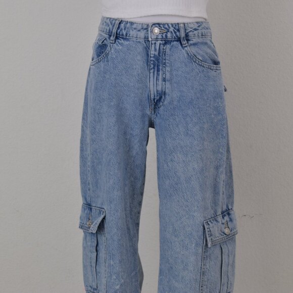 Forever 21 Medium Wash Denim Carpenter Cotton/Tencel Jeans size US 26 - Picture 3 of 10
